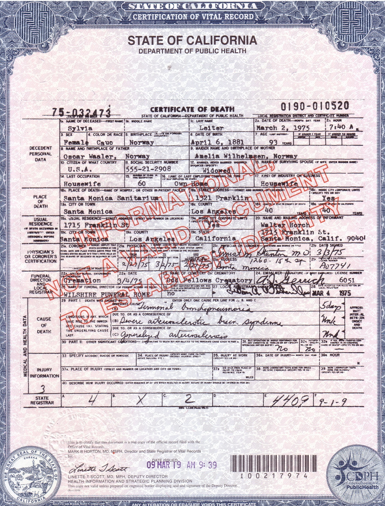 Death_certificate_ _Sylvia_of_Hollywood