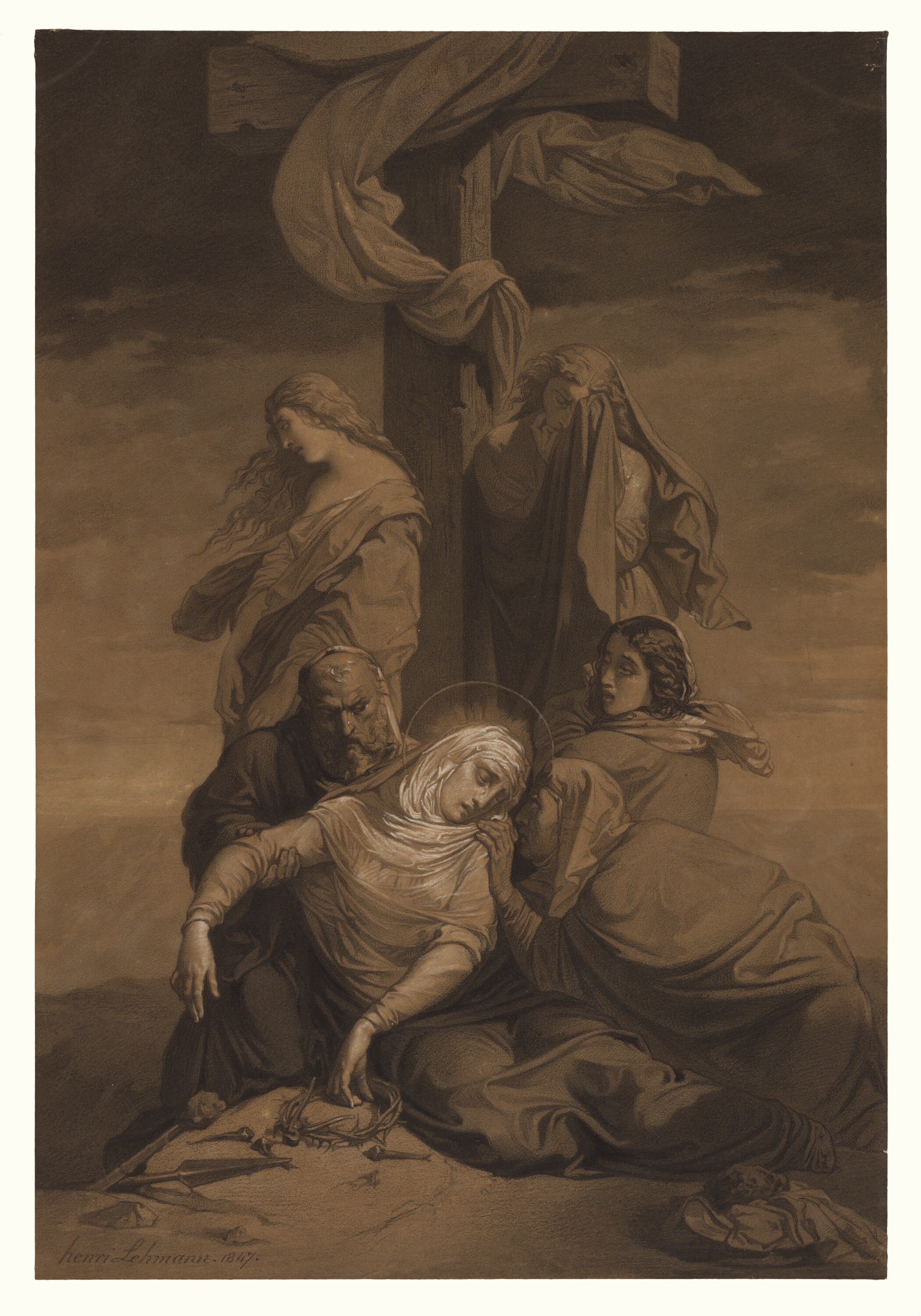 Henri Lehmann--Lamentation at the Foot of the Cross--1847--Getty Museum