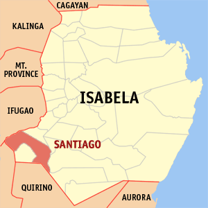 Mapa ti Isabela a mangipakita iti lokasion ti Ciudad ti Santiago