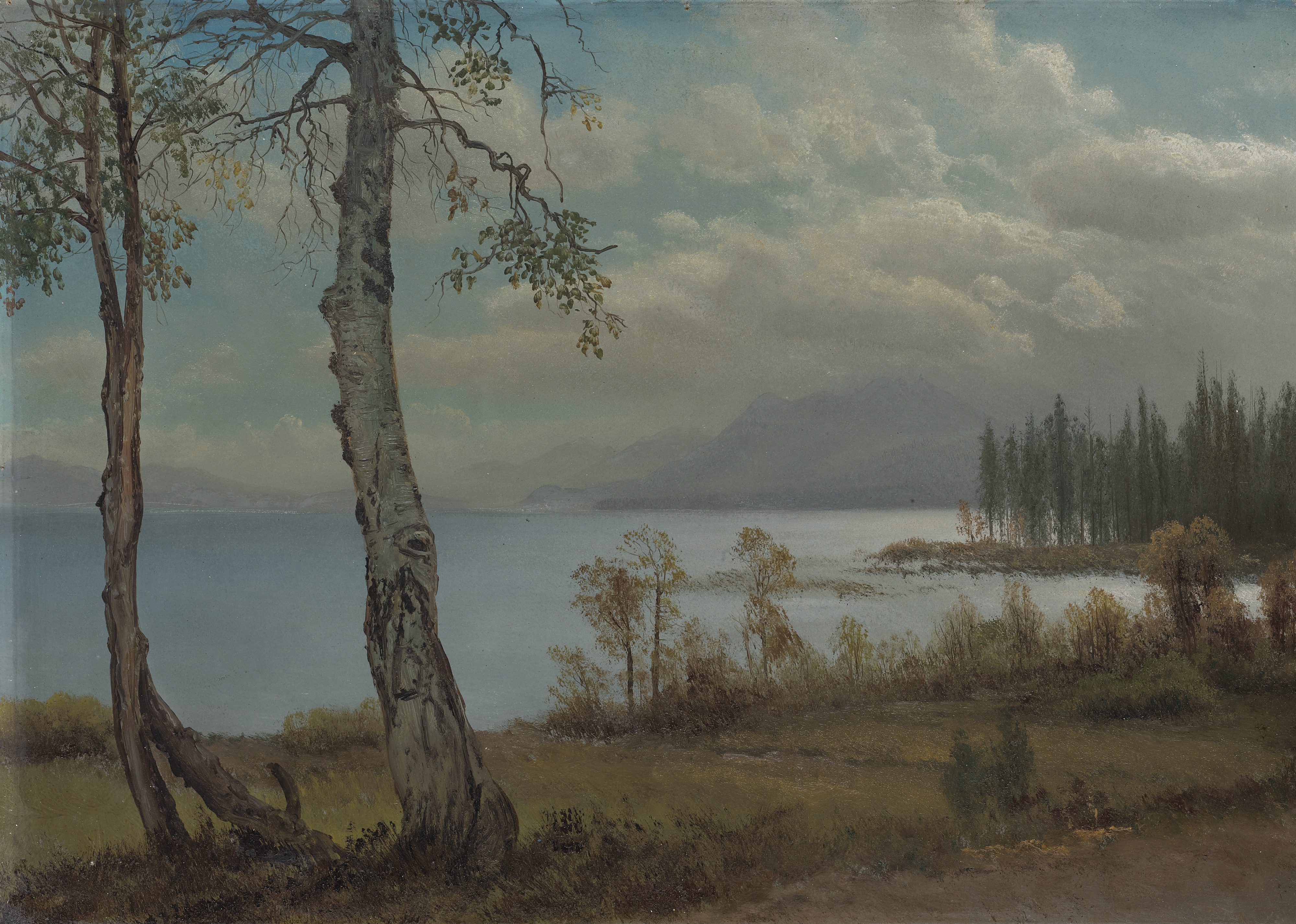Пейзаж в художественном произведении. Lake Tahoe Albert Bierstadt.