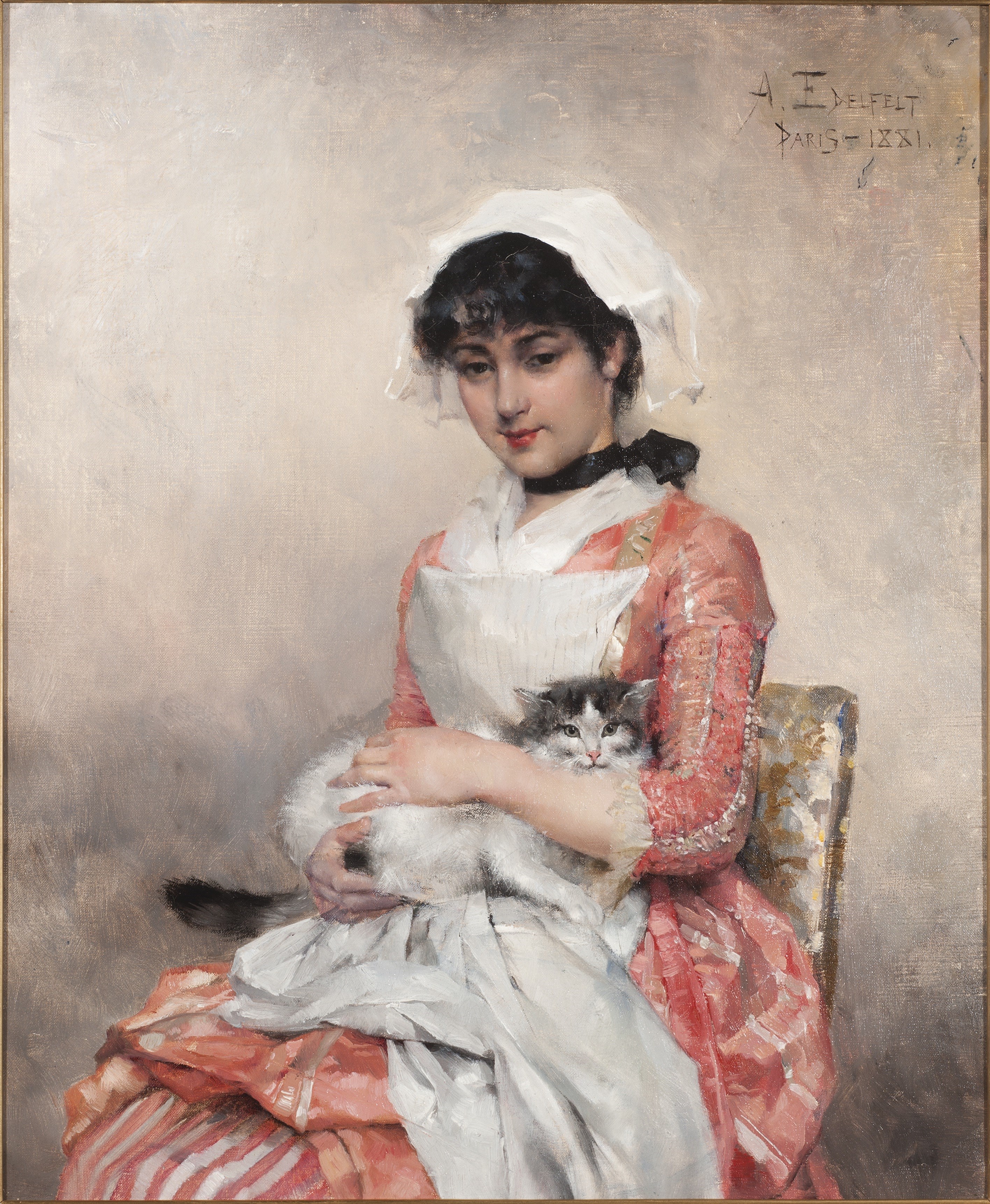 File:Albert Edelfelt - Girl with a Cat (1881).jpg - Wikimedia Commons