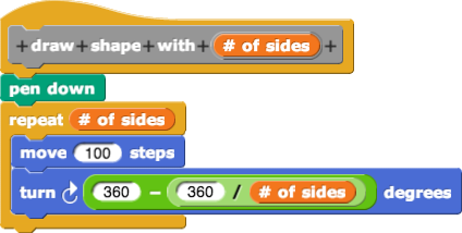 The Snap! block can draw any equal-lateral shape.