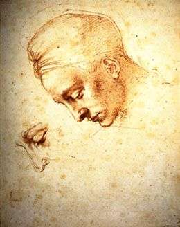 The Casa Buonarroti study for Leda's head is attributed to Michelangelo