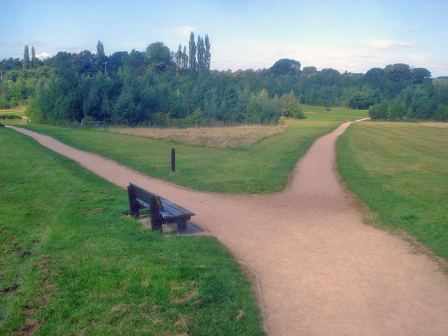 File:Path junction at Colliers Wood - geograph.org.uk - 1549233.jpg