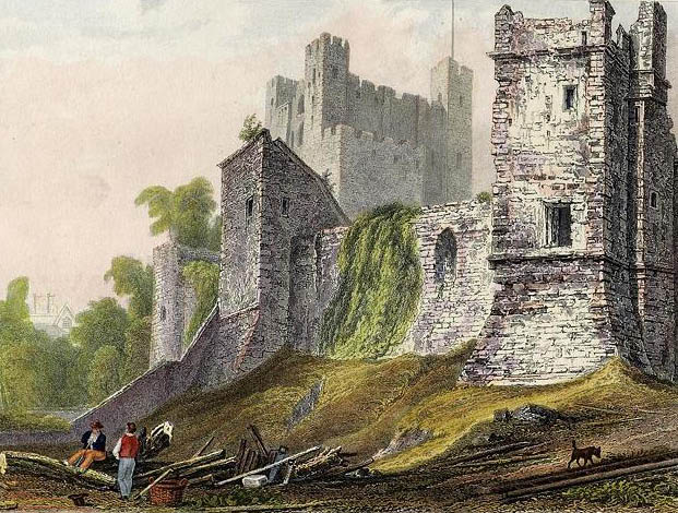 File:Rochester Castle engraved by J.LeKeux after a picture by W.H.Bartlett, 1828 edited.jpg