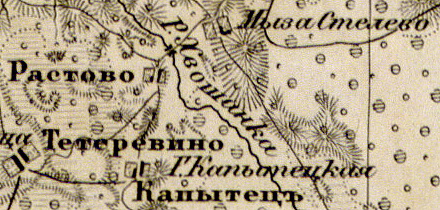 Деревня Стелёво на карте 1863 года