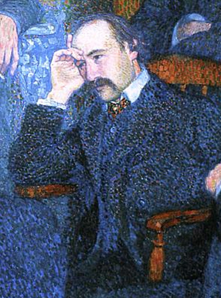 André Gide in 1901 op het schilderij ''De voordracht door [[Emile Verhaeren