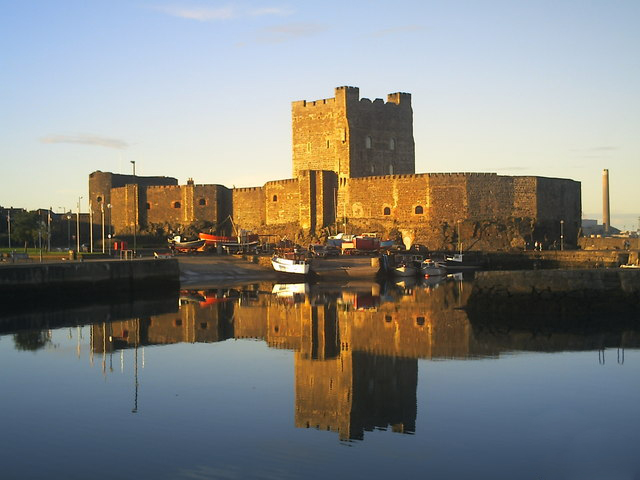 File:Carrickfergus Castle, reflections at sunset - geograph.org.uk - 1098306.jpg