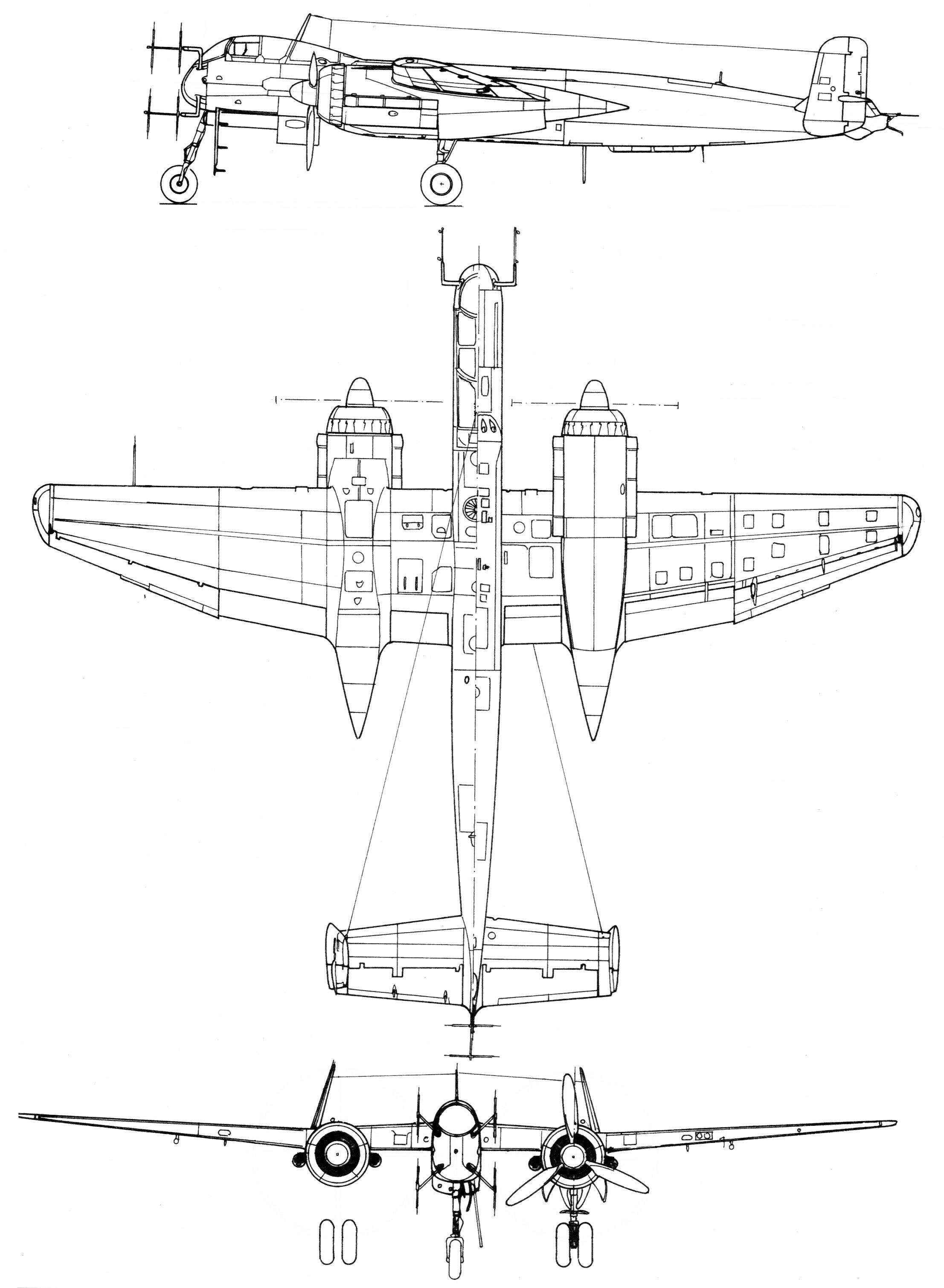 3-plans del He 219A-7/R1