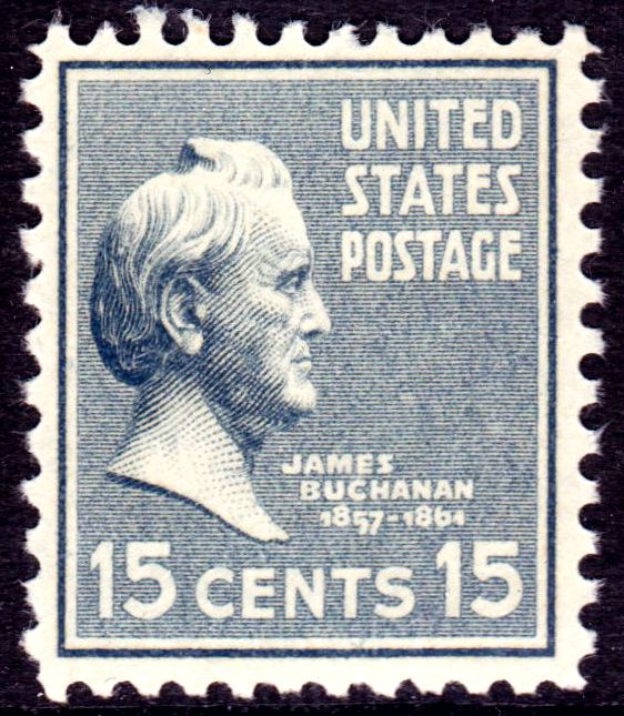 820 15 Cents James Buchanan MNH Plate Block US Stamps F/VF