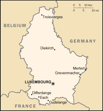 Люксембургийн газрын зураг