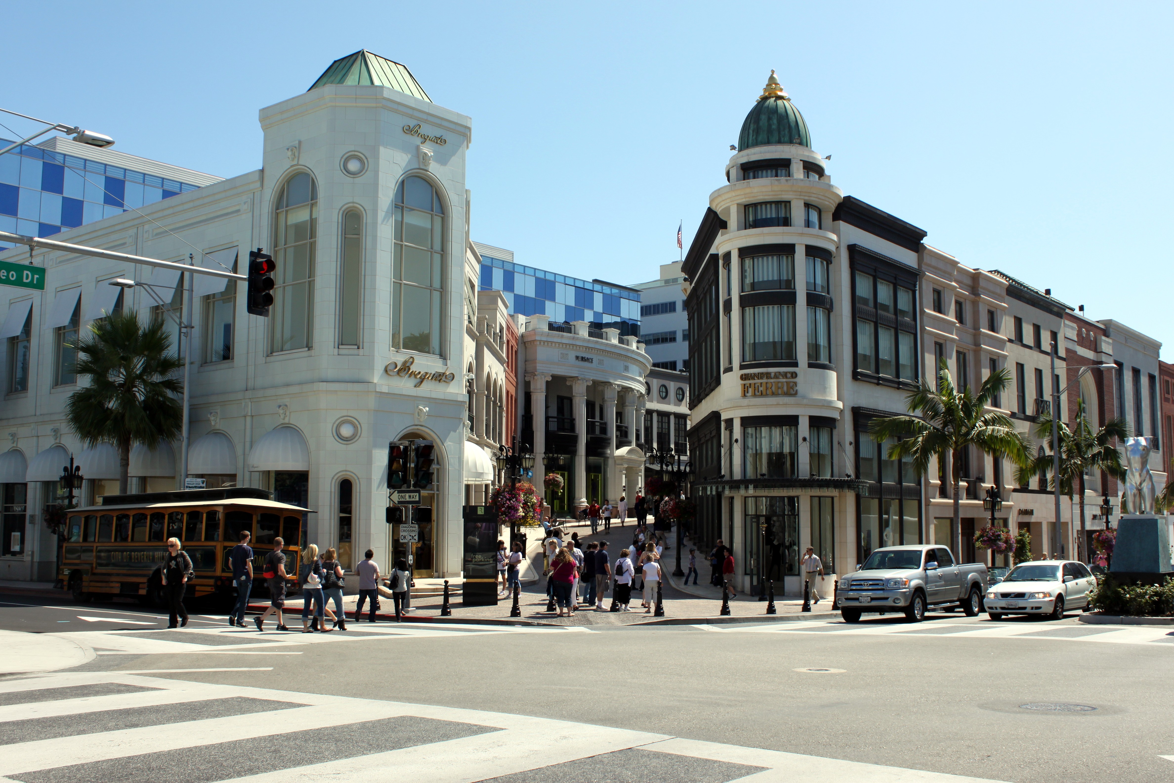 Rodeo Drive shopping area in Beverly Hills Los Angeles California