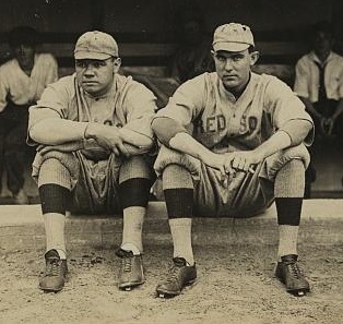 Ernie Shore (on the right next to Babe Ruth) earned a shutout without starting the game or pitching a complete game.