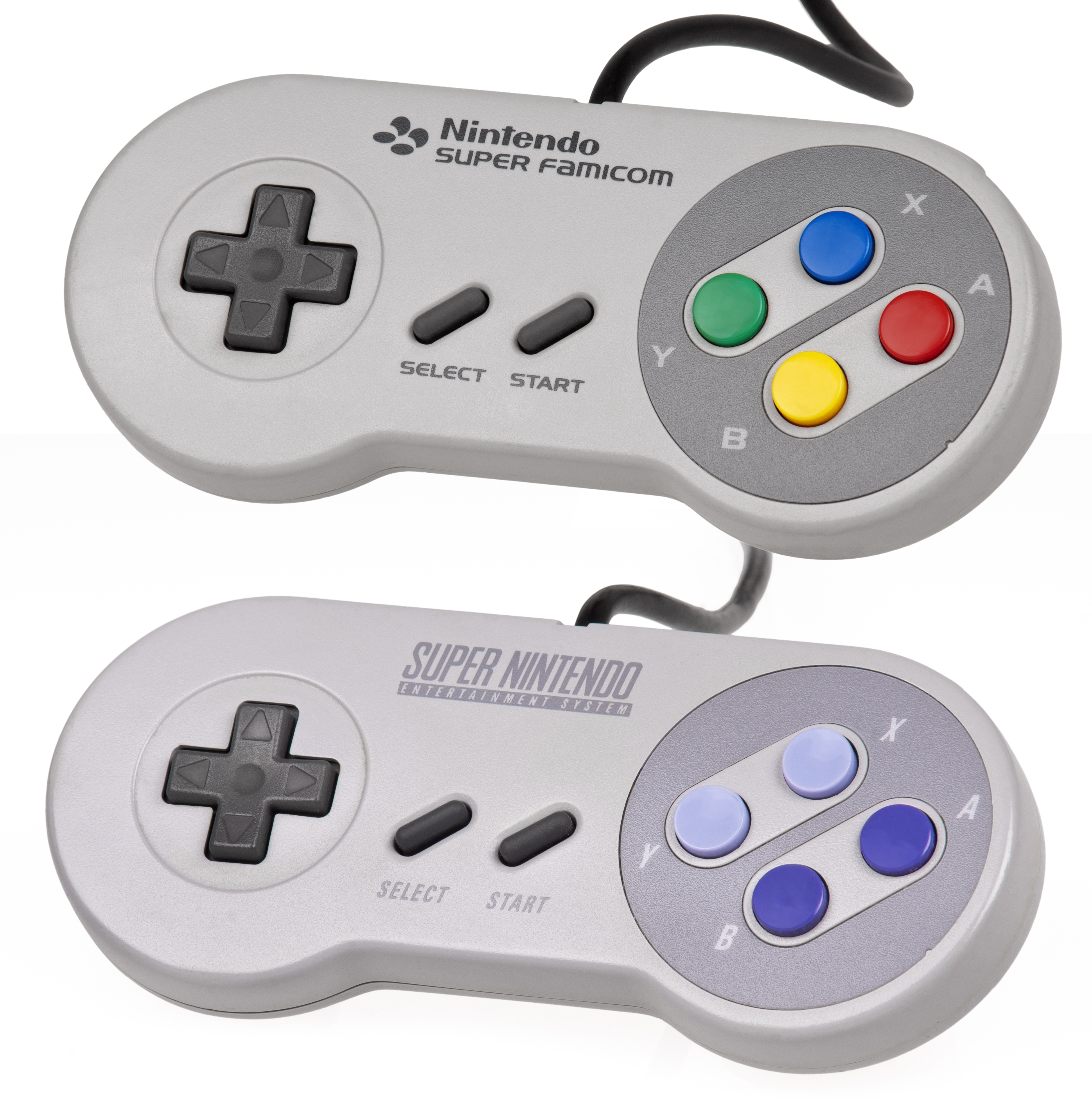 Stort univers Milliard Foragt File:Super Famicom and Super NES Controllers.jpg - Wikimedia Commons