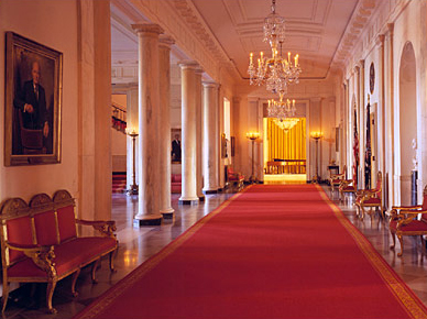 The Cross Hall, connecting the State Dining Room and the East Room on the State Floor