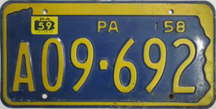 File:1958 Pennsylvania license plate A09-692.jpg