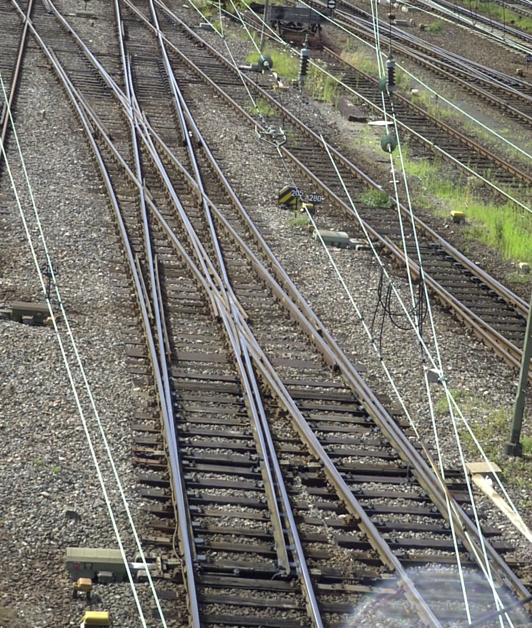 Main parts of a railroad track  Rails, Sleeper, Railroad Switch