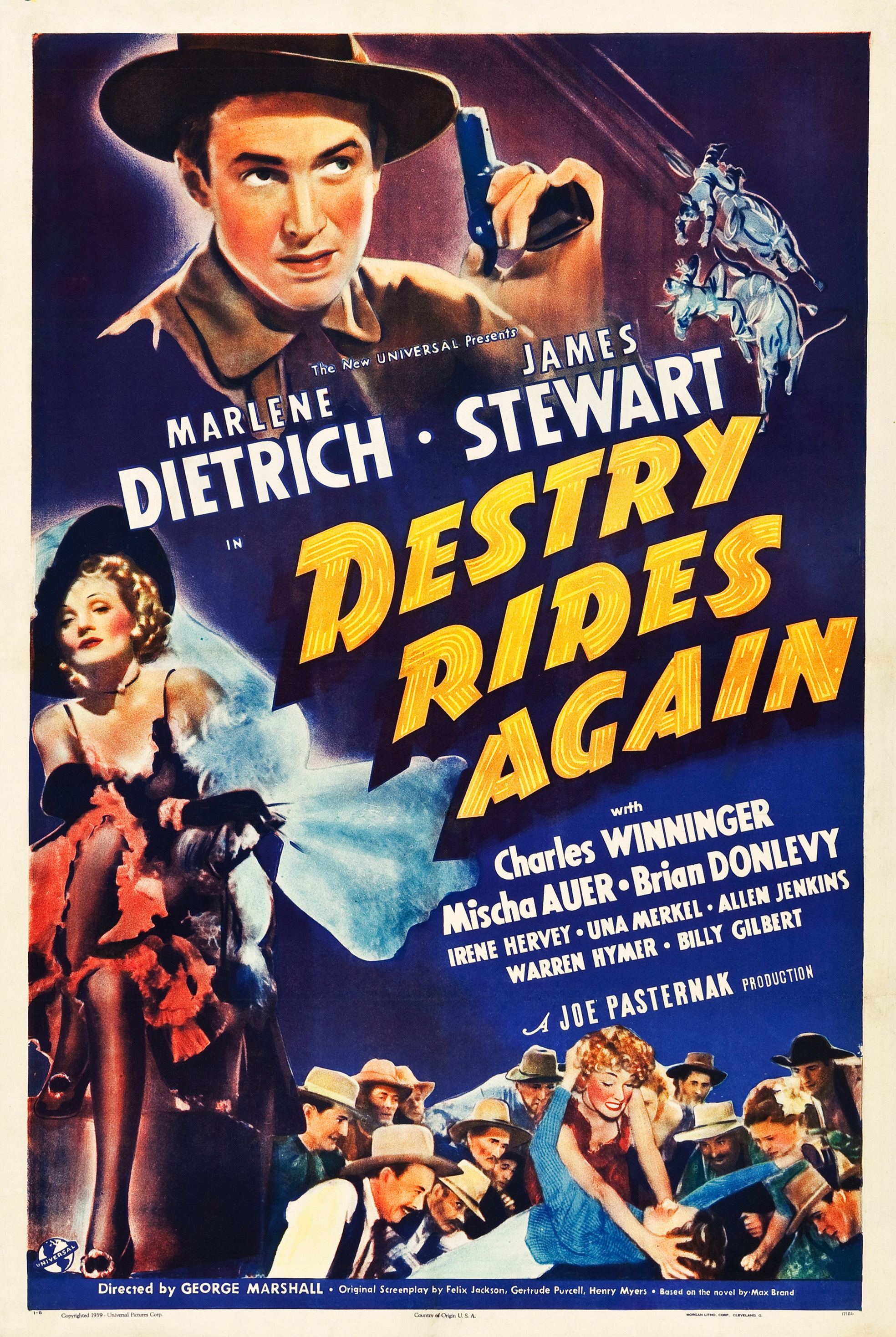 Theatrical release poster for Destry Rides Again