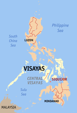 Мапа на Филипините со факти за Сикихор highlighted