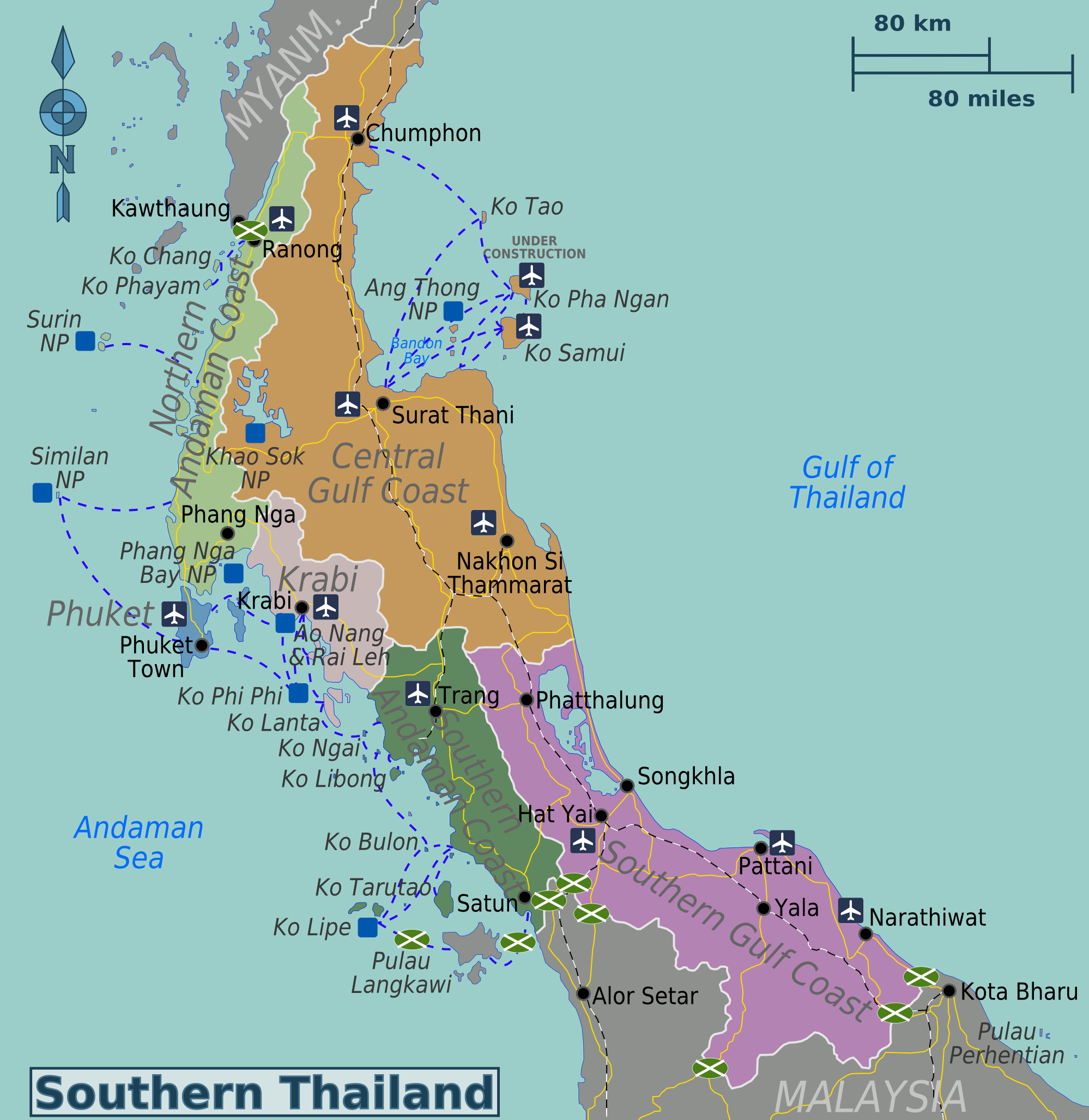 Nord satellit der Southern Thailand – Travel guide at Wikivoyage