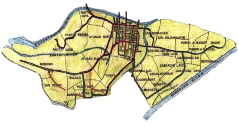 The Barangay map of the City of Vigan