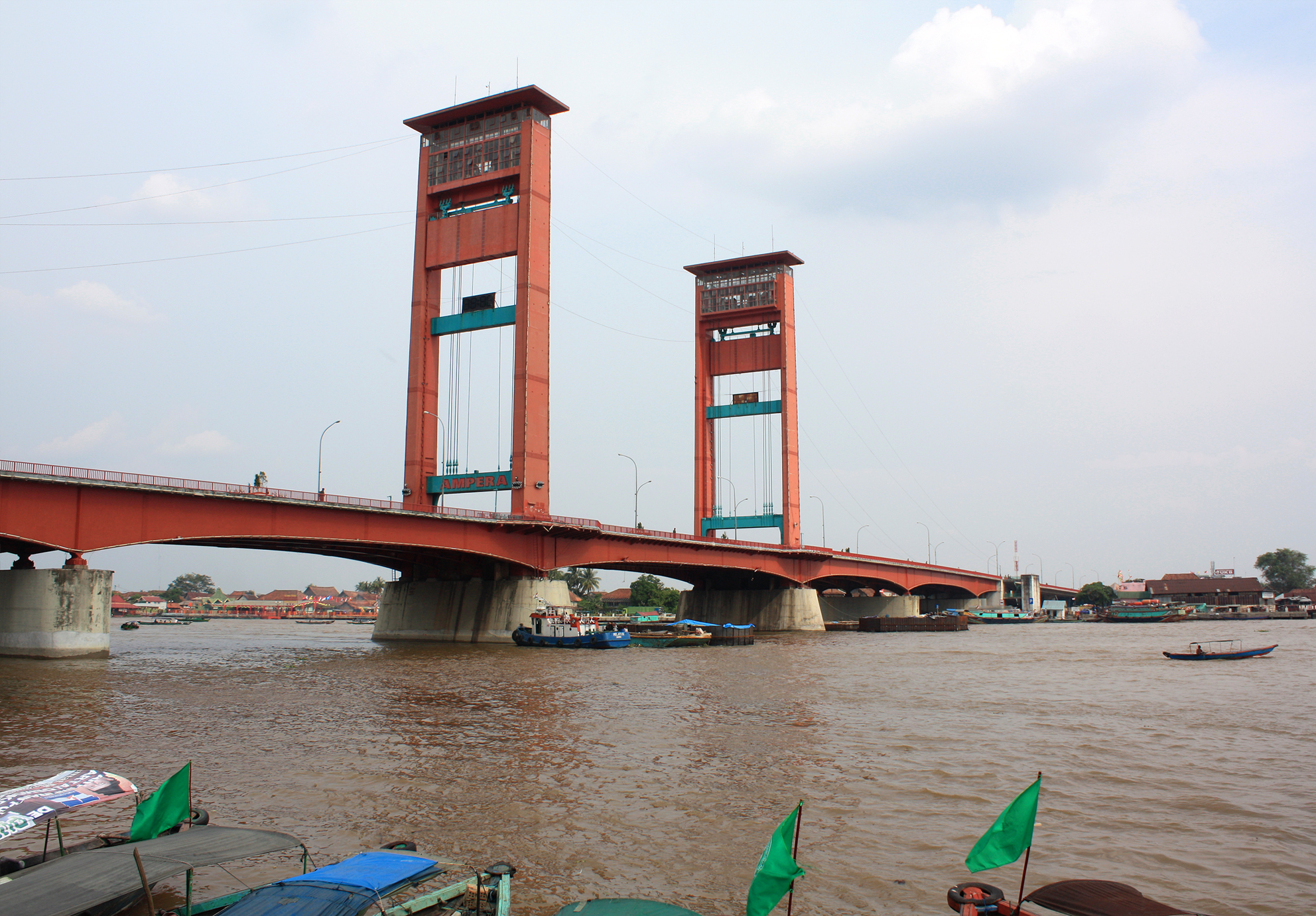 File Ampera Bridge At Noon Palembang Jpg