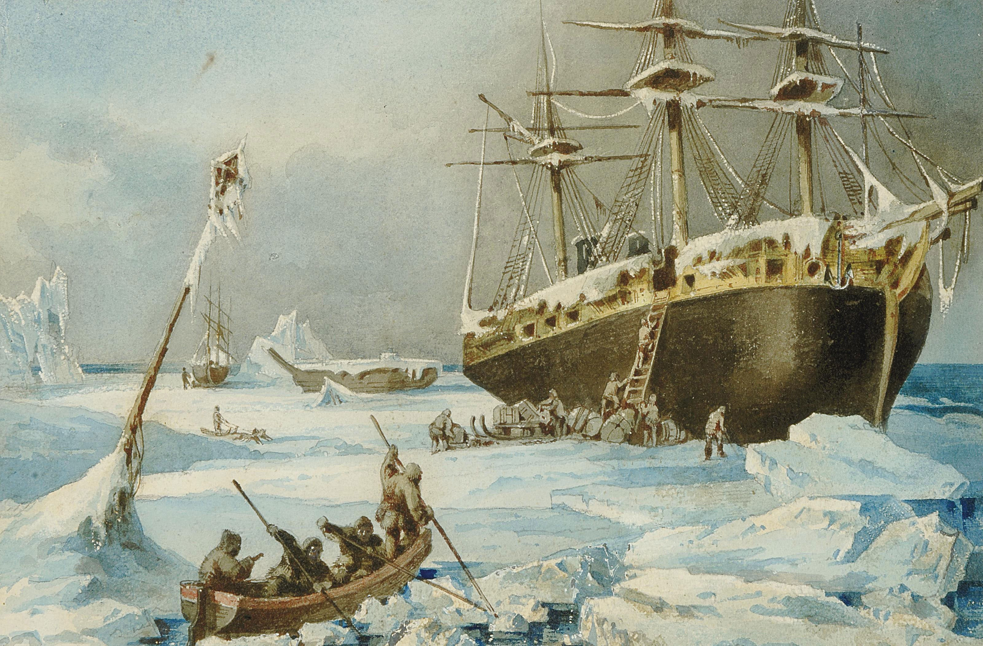 Картина Айвазовского шхуна во льдах