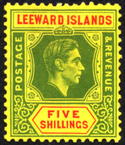 File:Five shilling stamp of the Leeward Islands.jpg