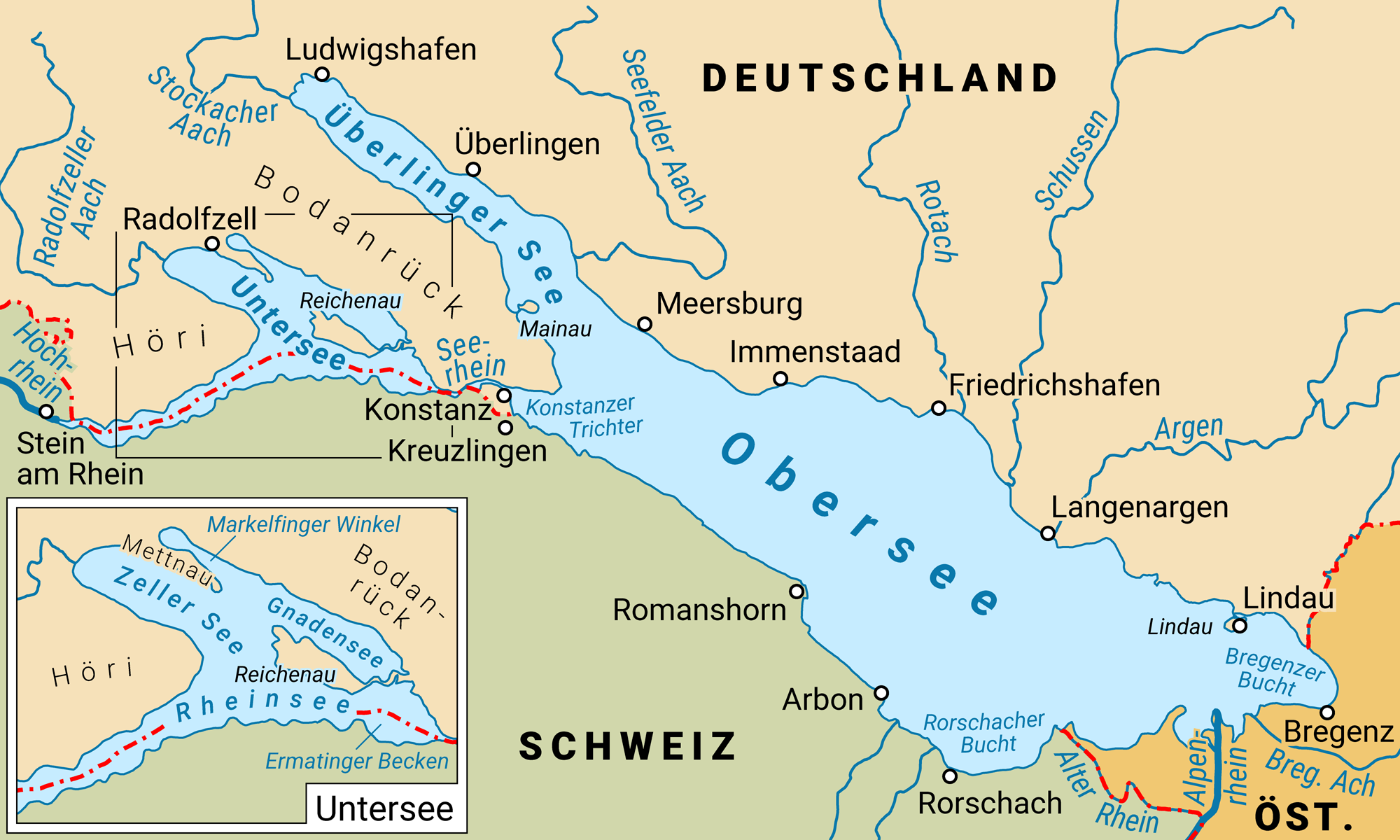 landkarte deutschland bodensee Bodensee Wikipedia landkarte deutschland bodensee