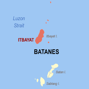 Map of Batanes showing the location of Itbayat