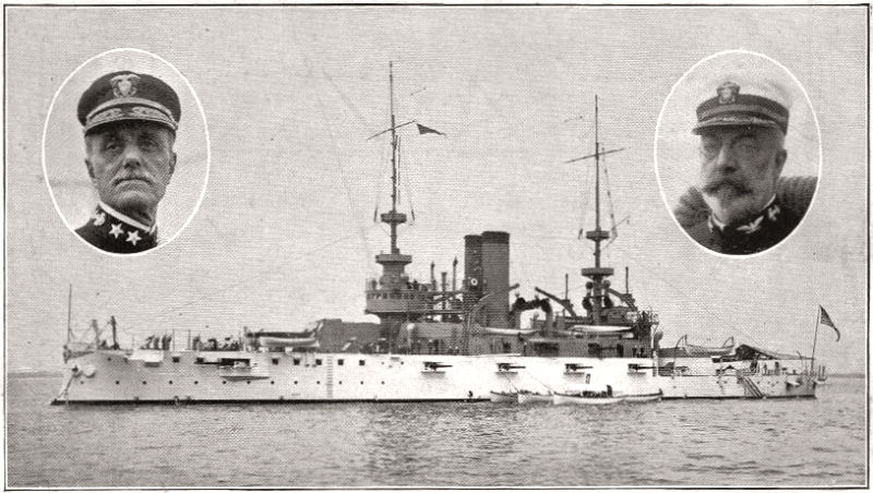 USS Alabama with Officers, circa 1908