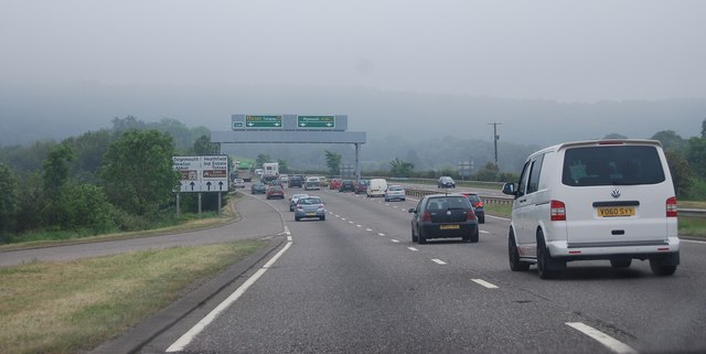 File:A38, approaching the A380 junction - geograph.org.uk - 3096439.jpg