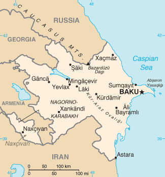 Carte de l'Azerbaïdjan