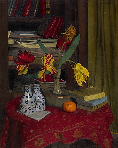 File:Félix Vallotton Tulipes perroquet,fond bibliothèque.jpg