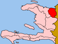 Map of Haiti showing Nord-Est department.