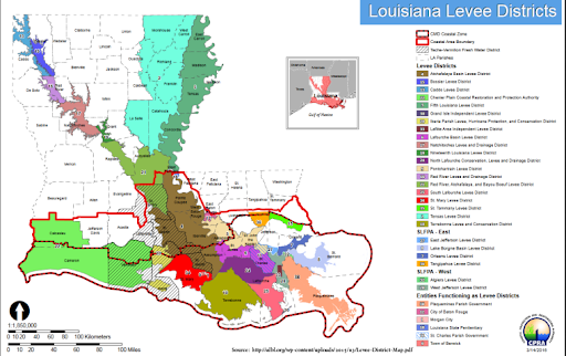 Map of Louisiana Levee System