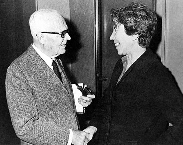 Natalia Ginzburg and President [[Sandro Pertini]], early 1980s