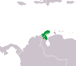 Geleneksel Wayuu bölgesi - 11,5 ° - 12,5 ° enlem K ve 71 ° - 73 ° boylam W.