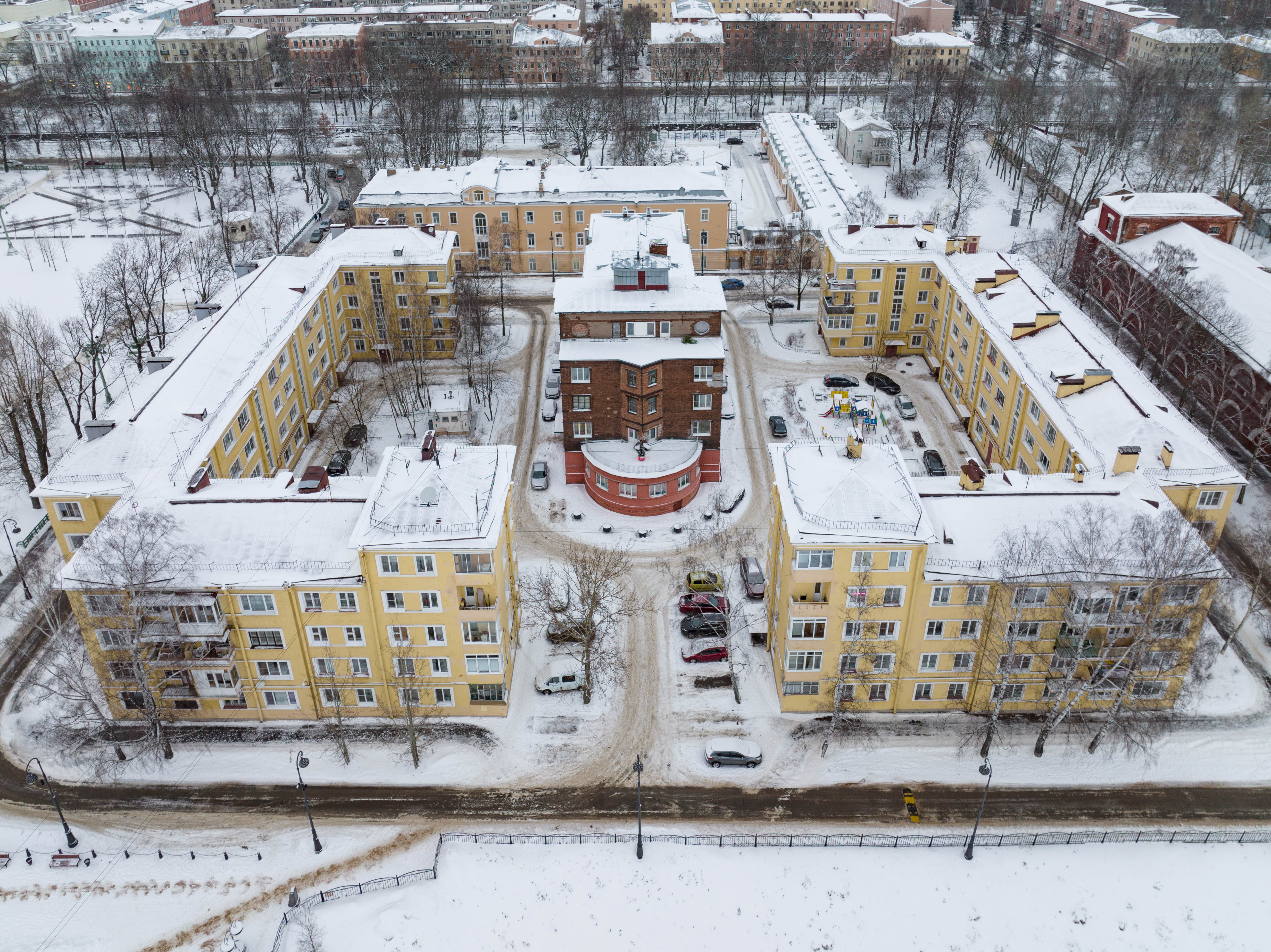 дома сверху зимой (95) фото