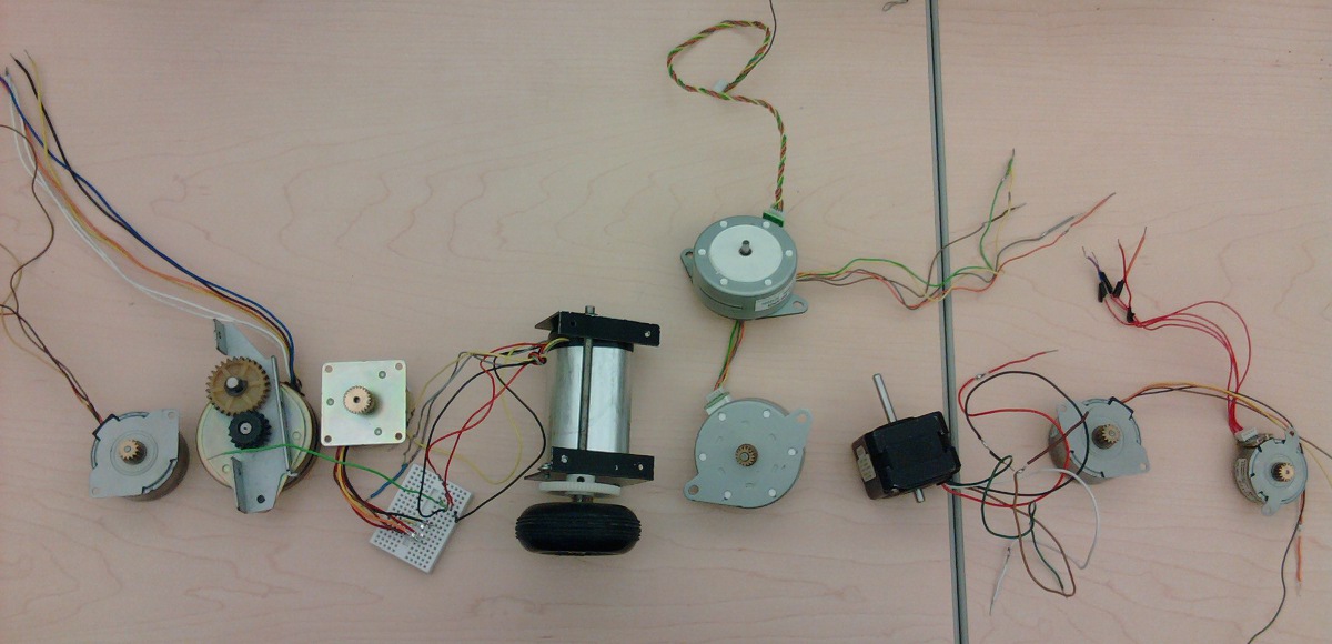 Some stepper motors from a junk pile