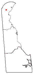 デラウェア州内の位置の位置図