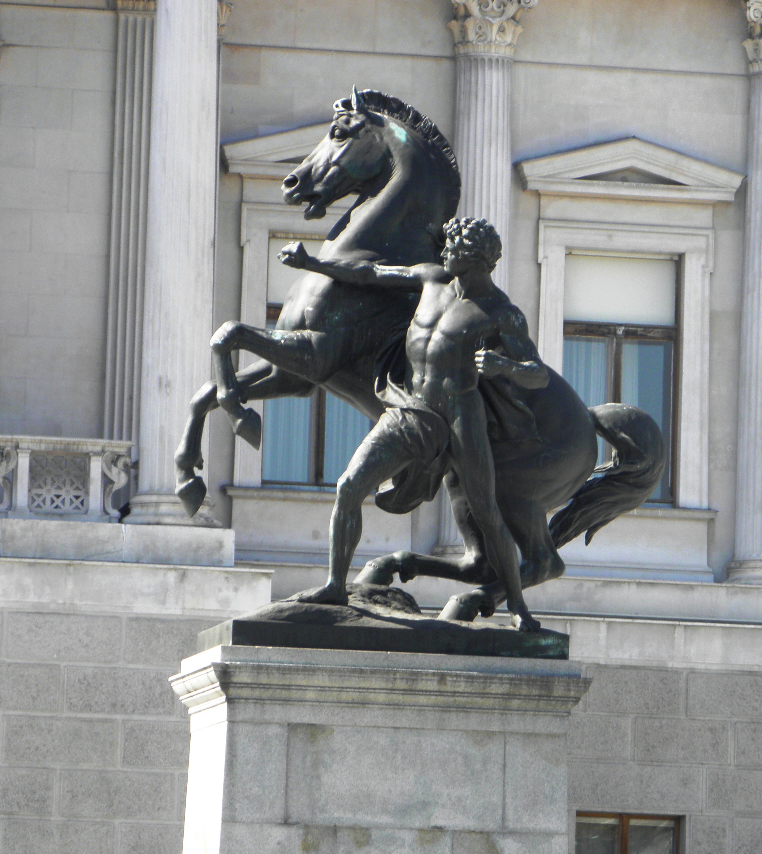 Horse and Handler. Sculpture of Josef Lax.jpg