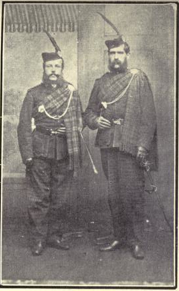 Captain George R Anderson (left), commanding officer of the Victoria Rifles LtColGeorgeRAnderson (left), ScottishRiflesNovaScotia.png