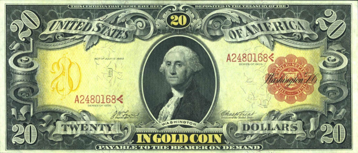 File:US $20 1905 Gold Certificate.jpg - Wikipedia