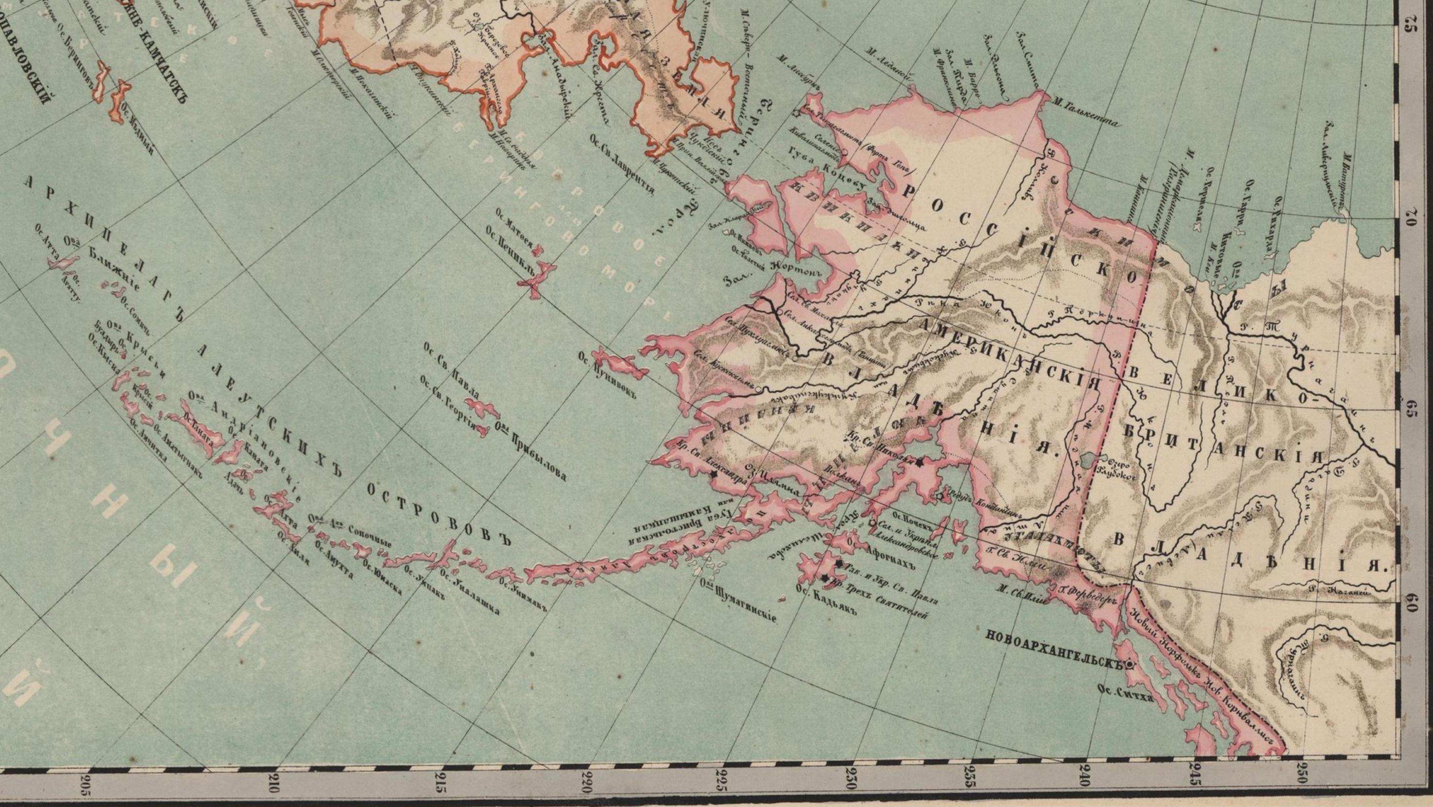 Россией владения в америке. Русская Америка 19 век карта. Аляска 19 век карта. Аляска на карте России 19 век. Карта Российской Аляски.