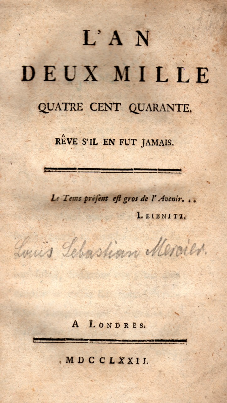 Ouvrage de Louis-Sébastien Mercier, interdit en France - Londres 1772.