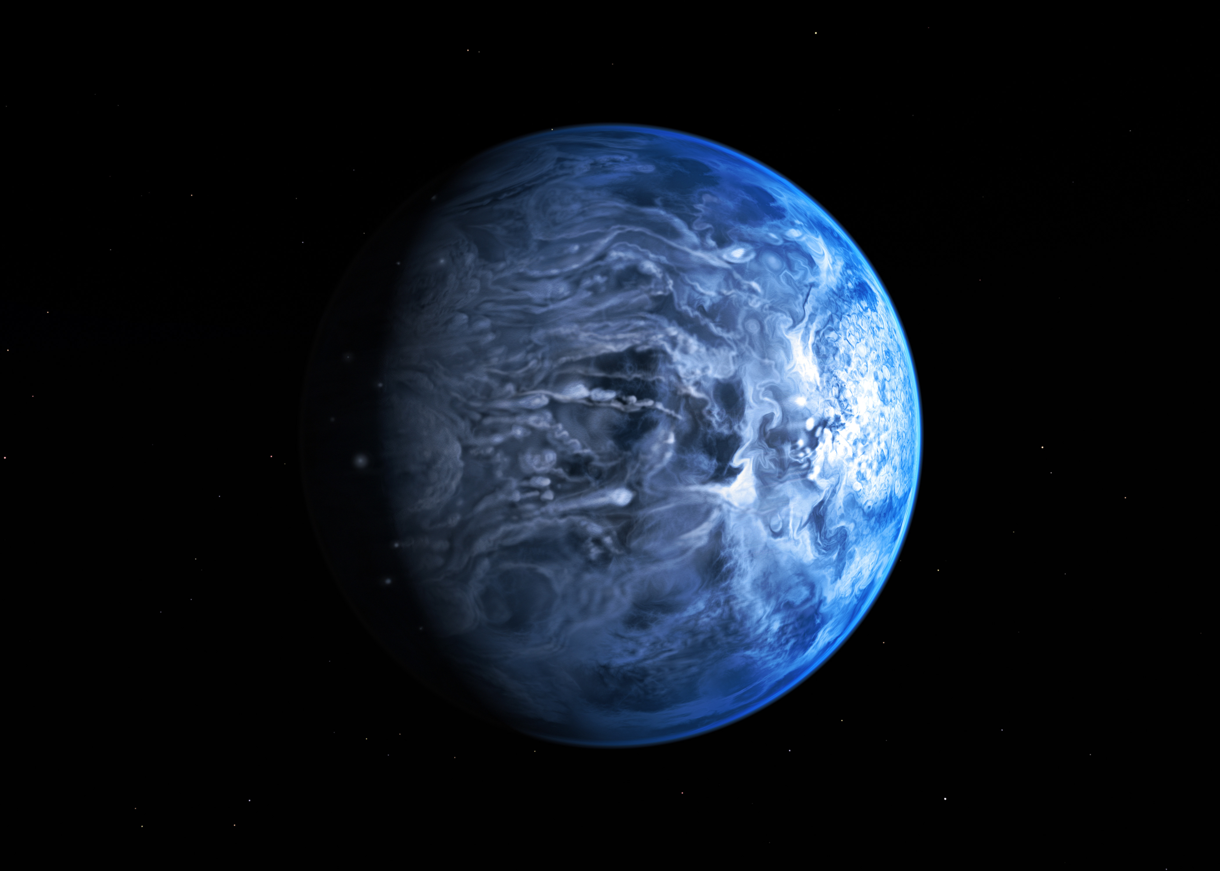 ファイル:Artist's impression of the deep blue planet HD 189733b