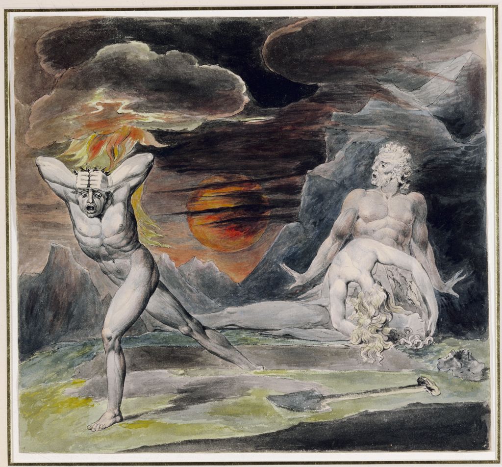 Bible: William Blake, Cain Fleeing Abel, 1826, 