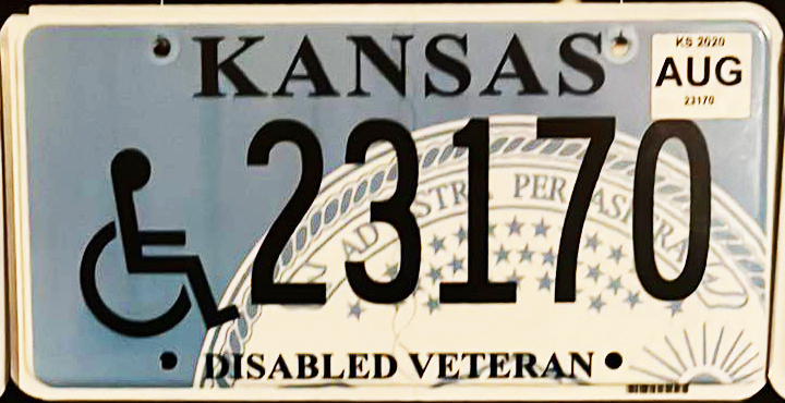 File:Kansas License Plate Disabled Vet Flat 2020 - Photo Credits to Nathan Kuehn.jpg