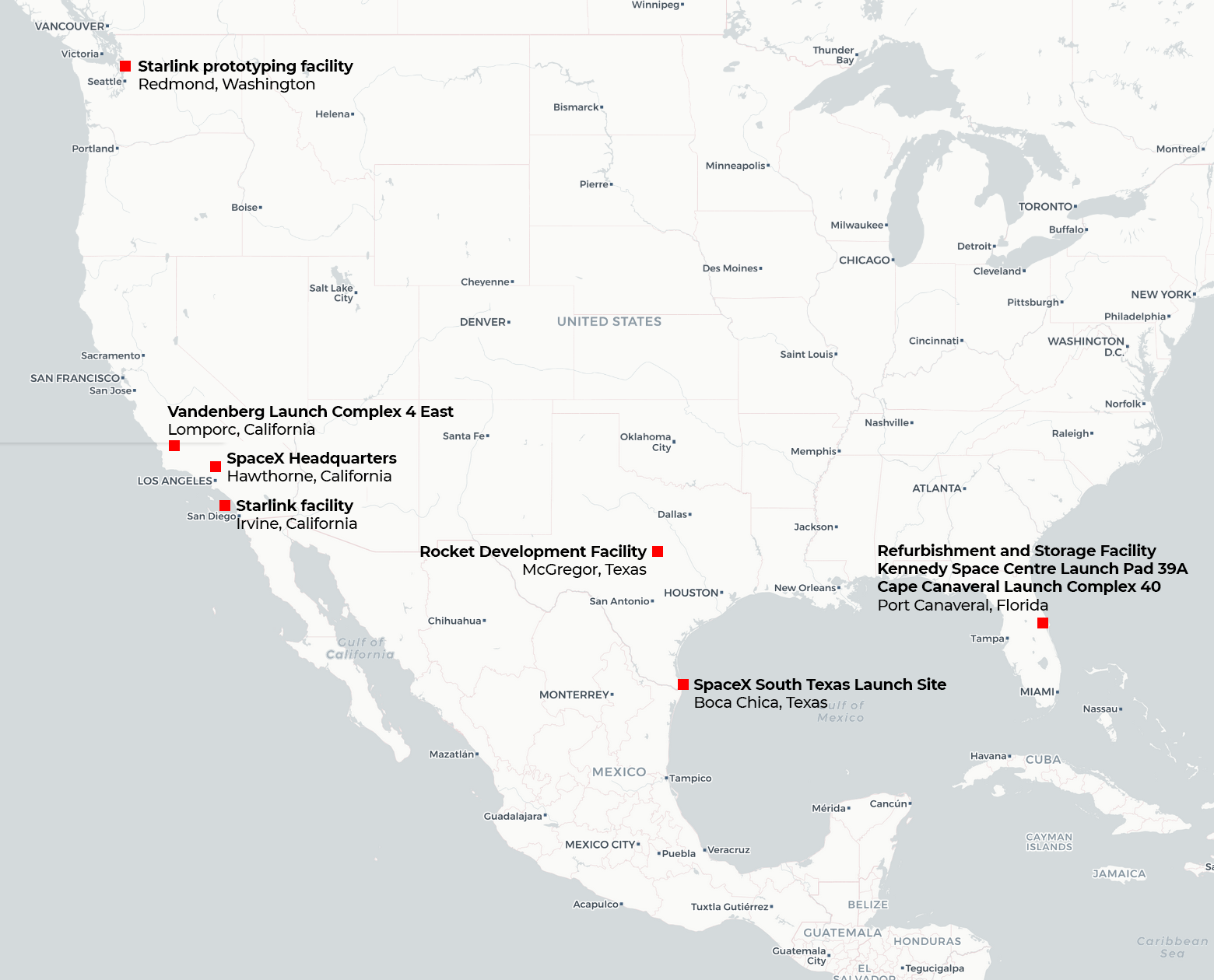 spacex locations map